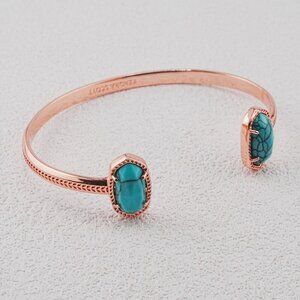 Kendra Scott Oval Blue Cracked Turquoise Bangle